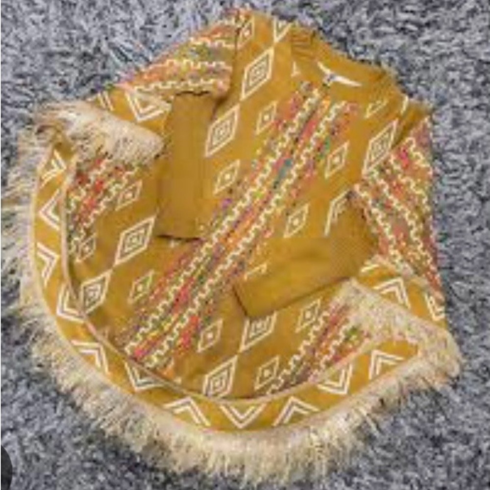 Ethnic Poncho Ruana with sleeves